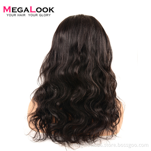 Long Raw Unprocessed Indian Hair Body Wave 4*4 Closure Wig Virgin Human Hair